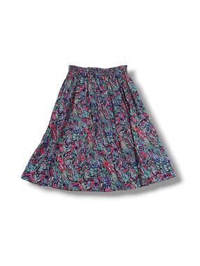 Multi Color Paisley Jewel Tone Midi Skirt
